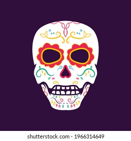 dia de muertos, sugar skull illustration. Premium vector