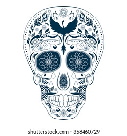Dia de Muertos Tattoo Skull Ornate Day of The Dead