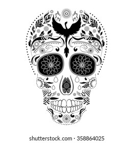 Dia de Muertos Tattoo Skull Ornate Day of The Dead