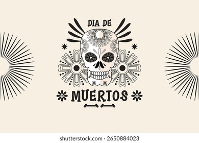 Dia de muertos vector label