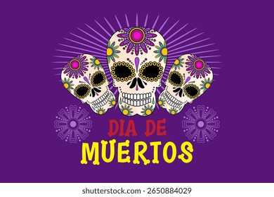 Dia de muertos vector label