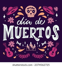 Dia de Muertos Ilustración y Lettering  2