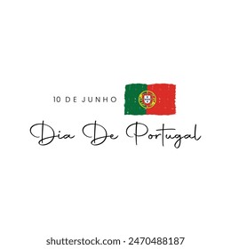 Dia De Portugal. Portugal flag Vector. Translation : Portugal Day.