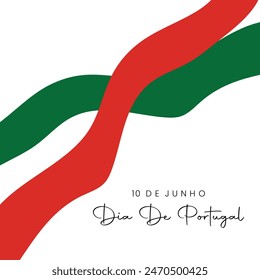 Dia De Portugal. Portugal flag Vector. 10th June.Translation : Portugal Day.