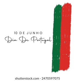 Dia De Portugal. Portugal flag Vector. 10th June.Translation : Portugal Day.