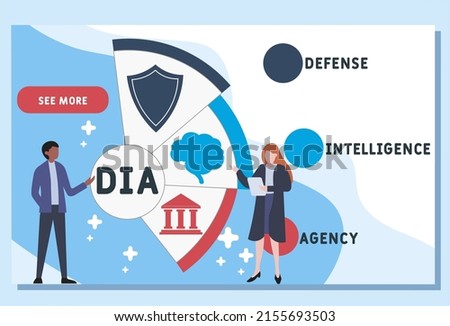 DIA - Defense Intelligence Agency acronym. business concept background. vector illustration concept with keywords and icons. lettering illustration with icons for web banner, flyer, landing pag