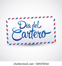 Dia del Cartero - Mailman day spanish text, National Thank A Mailman Day vector card