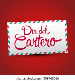 Dia del Cartero - Mailman day spanish text, National Thank A Mailman Day vector card