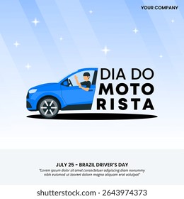 Dia Do Motorista or Brazil Driver's Day design with a car driver