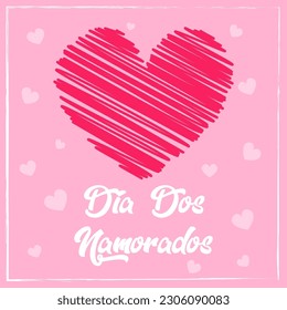 Dia Dos Namorados Hand Drawn Vector illustration