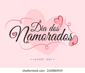 Dia dos Namorados June 12 Brazil Valentine's Lovers' Day heart typography text poster background art