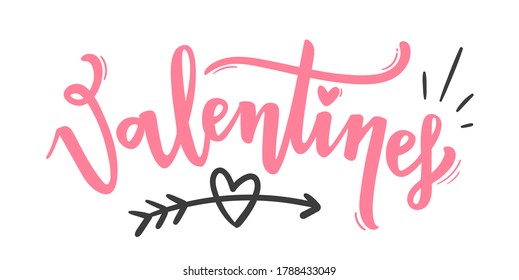 Dia dos Namorados. Valentine's Day. Hand Lettering Calligraphy Design. Vector for Greeting Cards. Lovers Day.