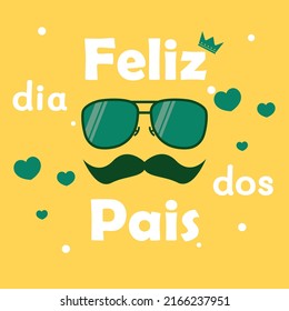 Dia dos pais card fathers day card with silhouette illustration