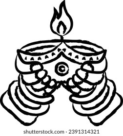 Dia hand drawn vector illustration