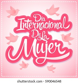 Dia internacional de la Mujer, traducción al español: Día Internacional de la Mujer, ilustración vectorial 