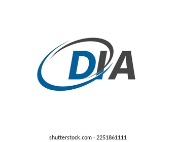 DIA letter creative modern elegant swoosh logo design
