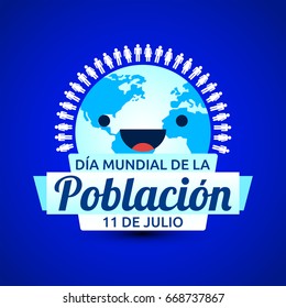 Dia Mundial de la Poblacion, World Population Day spanish text vector design