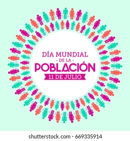 Dia Mundial de la Poblacion, World Population Day spanish text vector design