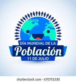 Dia Mundial de la Poblacion, World Population Day spanish text vector design