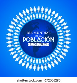 Dia Mundial de la Poblacion, World Population Day spanish text vector design