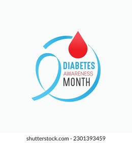 Diabetes awareness month. Vector template for banner, greeting card, poster with background. Vector illustration.