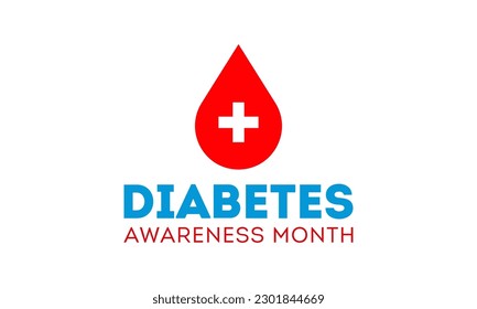 Diabetes awareness month. Vector template for banner, greeting card, poster with background. Vector illustration.