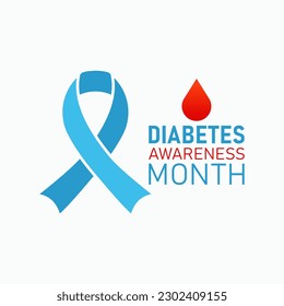 Diabetes awareness month. Vector template for banner, greeting card, poster with background. Vector illustration.