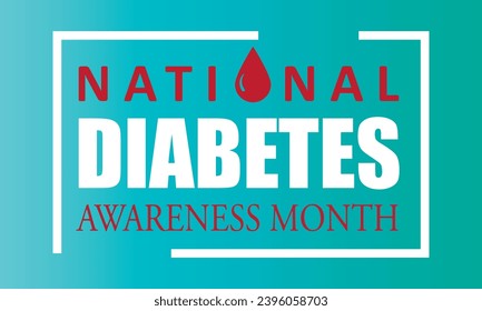 Monat der Diabetes-Bewusstseinsbildung. Vektorvorlage für Banner, Grußkarte, Poster, flache angesagte Illustration auf weißem Hintergrund.EPS