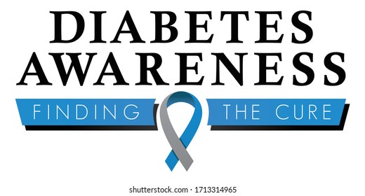 Diabetes Awareness Ribbon Logo Promote Health Stock Vector (Royalty ...