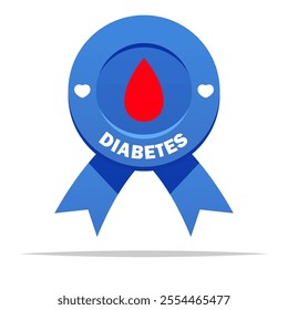 Diabetes badge vector isolated illustration