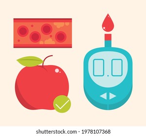 diabetes blood glucometer apple set