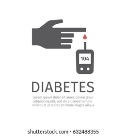 Diabetes. Blood Glucose Meter Icon Vector