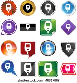 Diabetes Blood Test Monitor Icon Set