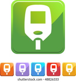 Diabetes Blood Test Monitor Icon Set