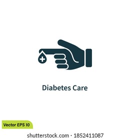 Diabetes Care Icon Illustration Simple Design Element Vector Logo Template