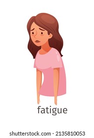 Diabetes Cartoon Composition With Character Of Sick Woman Suffering From Fatigue Vector Illustration