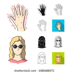 Diabetes cartoon,black,flat,monochrome,outline icons in set collection for design. Treatment of diabetes vector symbol stock web illustration.