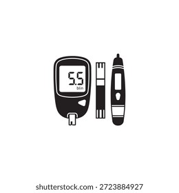 Diseño de Vector plano del icono de la comprobación de la diabetes.