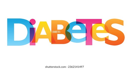 DIABETES colorful vector typography banner