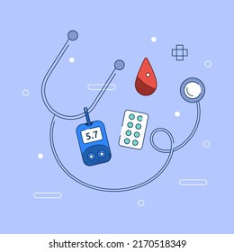 Diabetes concept in flat design