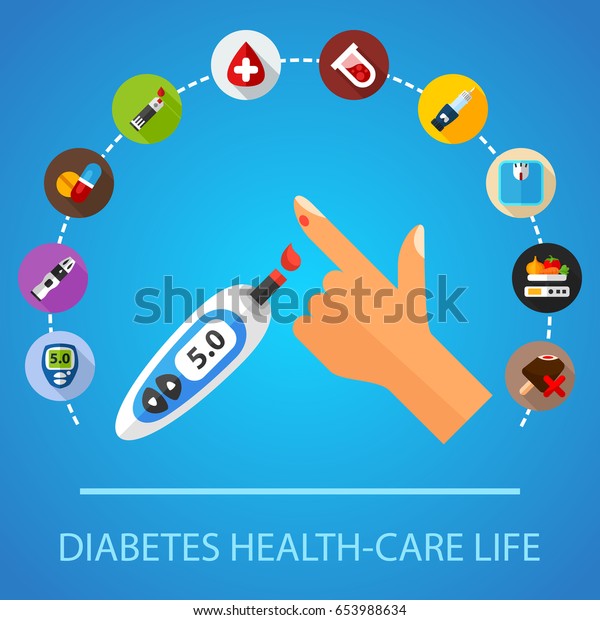 Diabetes Concept Vector Illustration Stock Vector (Royalty Free) 653988634