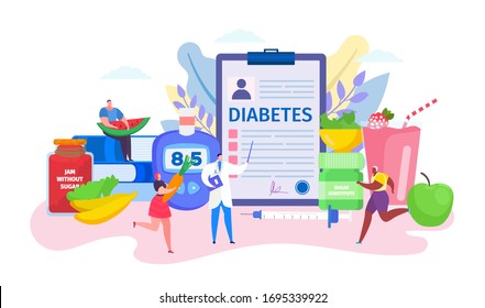 Diabetes Concept Vector Illustration Cartoon Flat Stock Vector (Royalty ...