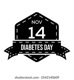 Insignia del día de la diabetes Vector Plantilla