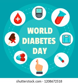 Diabetes day concept background. Flat illustration of diabetes day vector concept background for web design