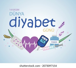 Diabetes day concept vector illustration. (text translate: 14 november world diabetes day).