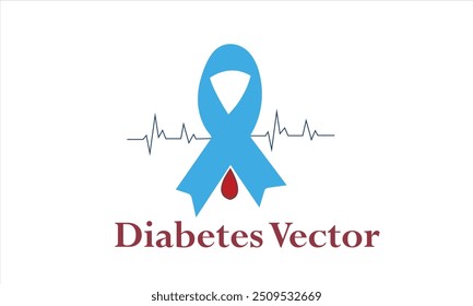 Diabetes day ribbon with vector