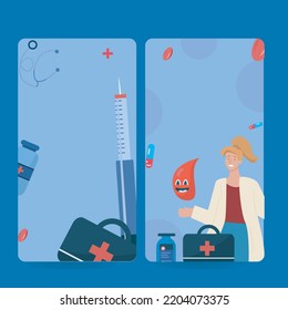 diabetes day vector ilustration teamplate with character asset for your design 