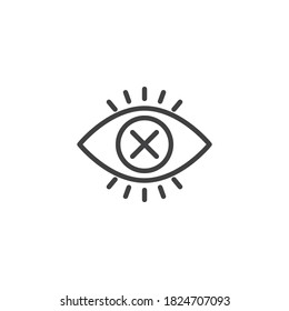 Diabetes eye line icon. linear style sign for mobile concept and web design. Diabetic retinopathy outline vector icon. Symbol, logo illustration. Vector graphics