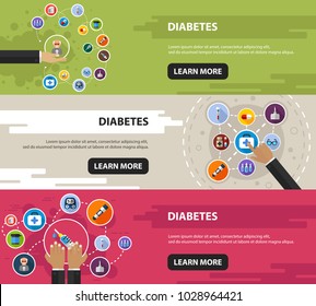 Diabetes flat icon concept. Vector illustration. Element template for design.