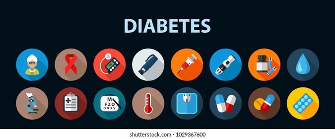 Diabetes flat icon concept. Vector illustration. Element template for design.